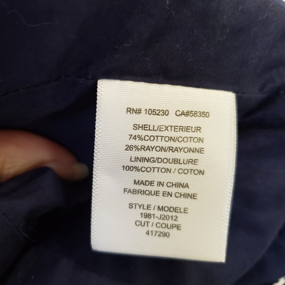 Joie Aztec Print Navy & White Jacquard Moto Jacket - Picture 8 of 9